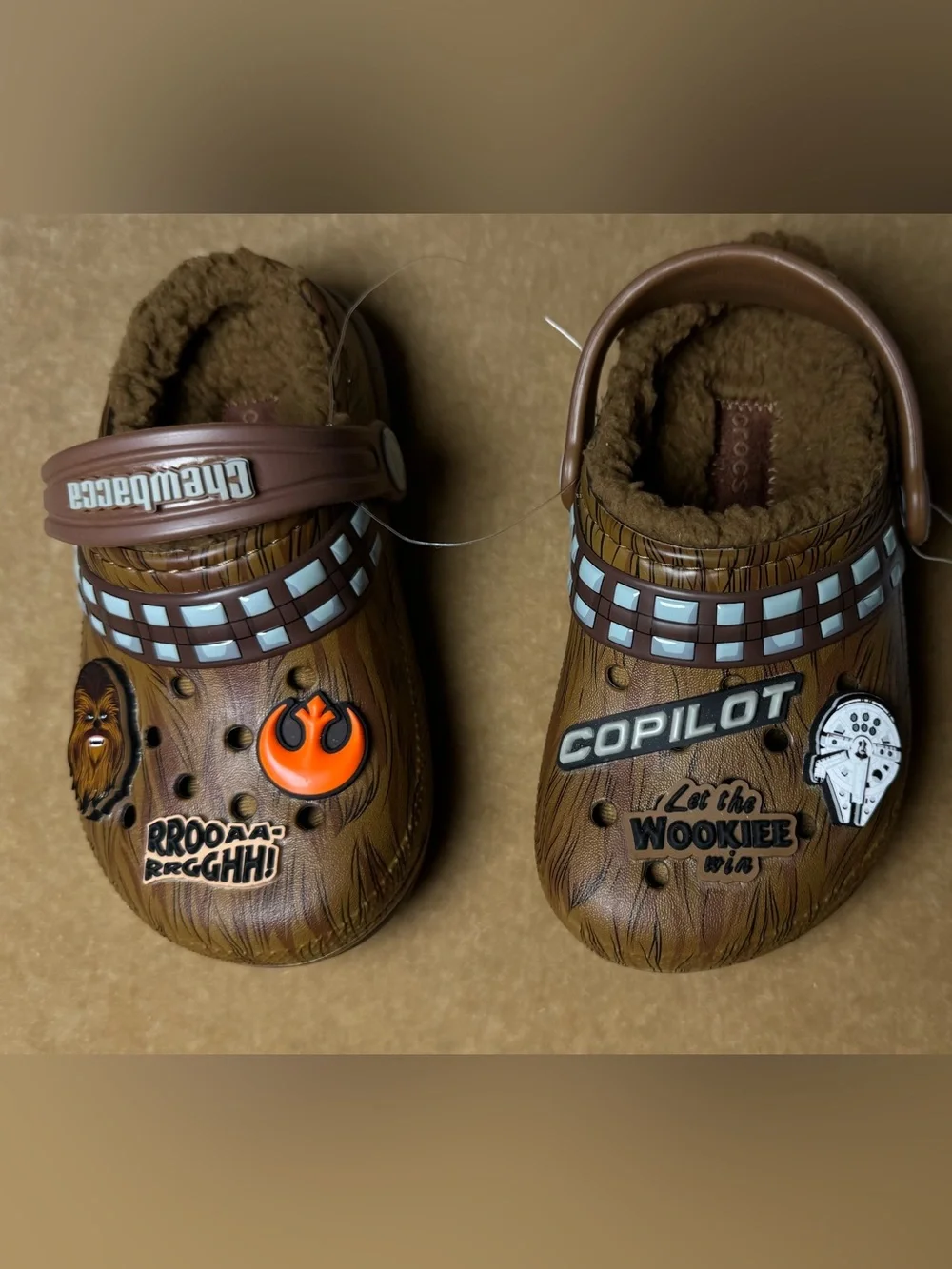 Crocs Kids Star Wars Chewbacca Fuzz Lined Clogs C9 NWT